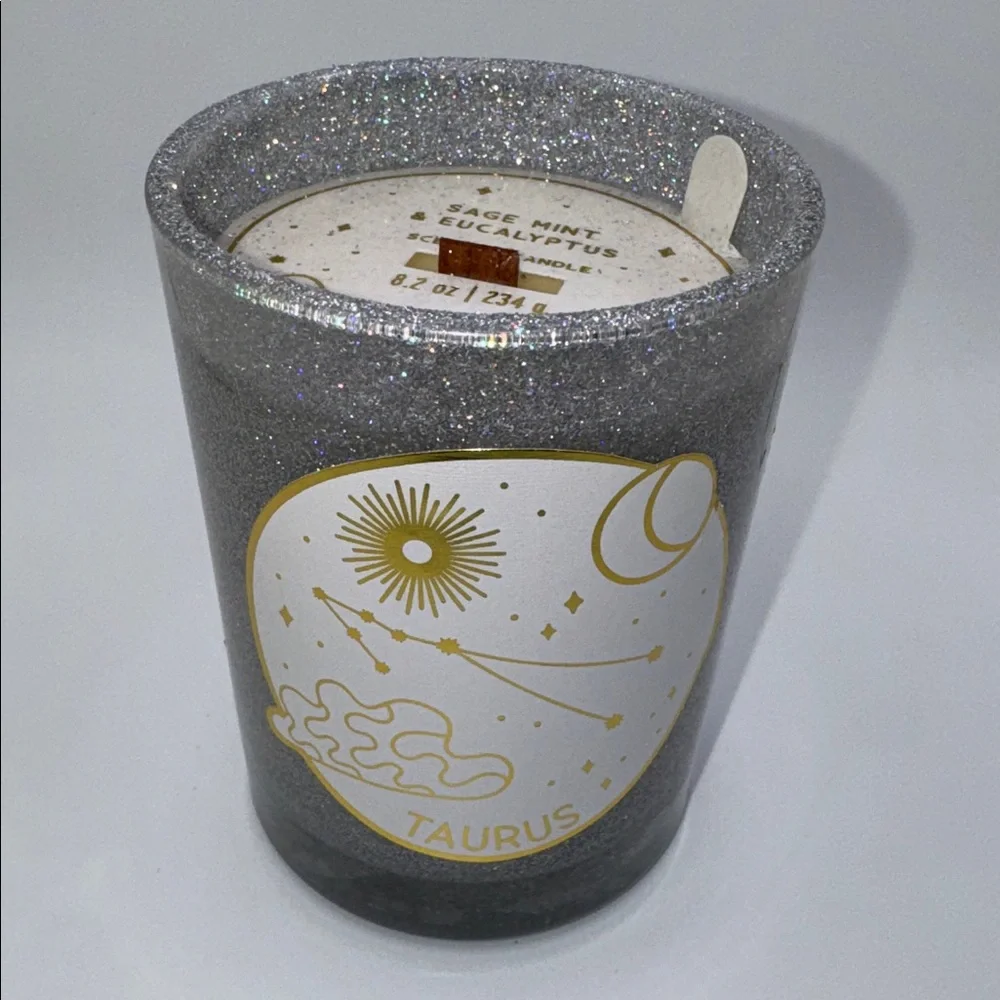 Taurus Glitter Candle Constellation Design
